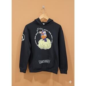 Dragon Ball Z Goku Son Black Hooded Kangaroo Pocket Graphic Sweatshirt Men XS
